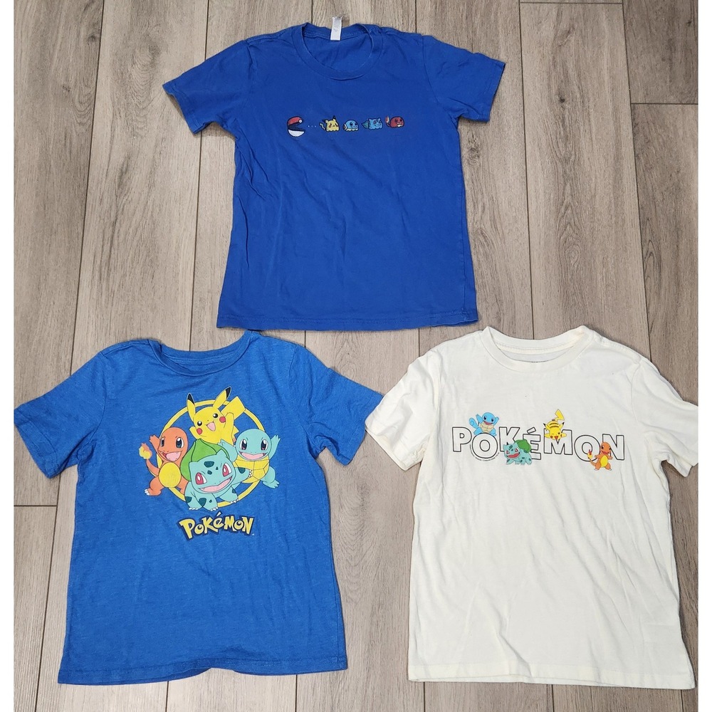 Pokemon Graphic T-Shirt Bundle of 3 Kids Youth M (8/10/12) Pikachu‎ Charmander